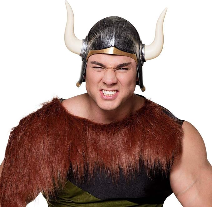 Mega Boynuzlu Viking Ivar Kaskı Eskitilmiş Desen Renk