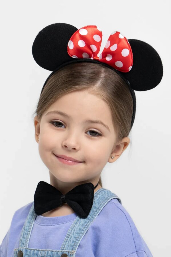 Minnie Mouse Kostüm Seti Taç Kuyruk Papyon Gösteri Seti