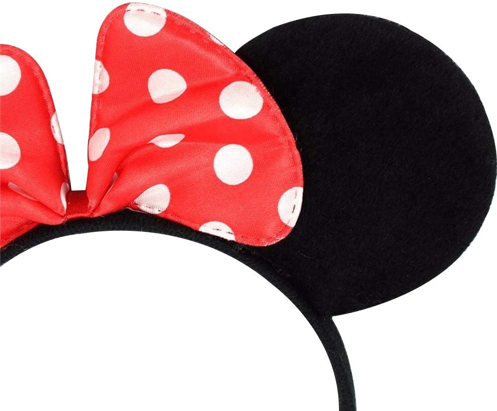 Kırmızı Fiyonklu Minnie Mouse Taç Fare Tacı Kafa Bı - Görsel 2