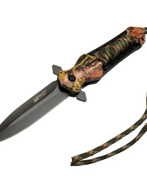 Mtech 4267 Çok Renkli Kamp Çakı 21cm - Yarı Otomatik, İpli, Kemerlikli