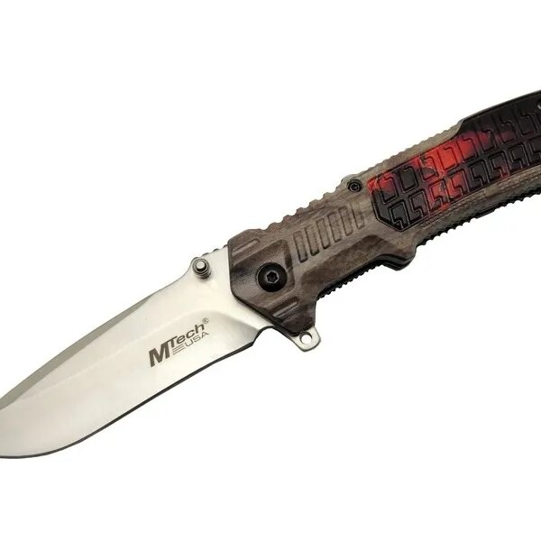 Mtech 463 rengi Kamp Çakı 21cm - Yarı Otomatik, Kemerlikli, Plastik Sap