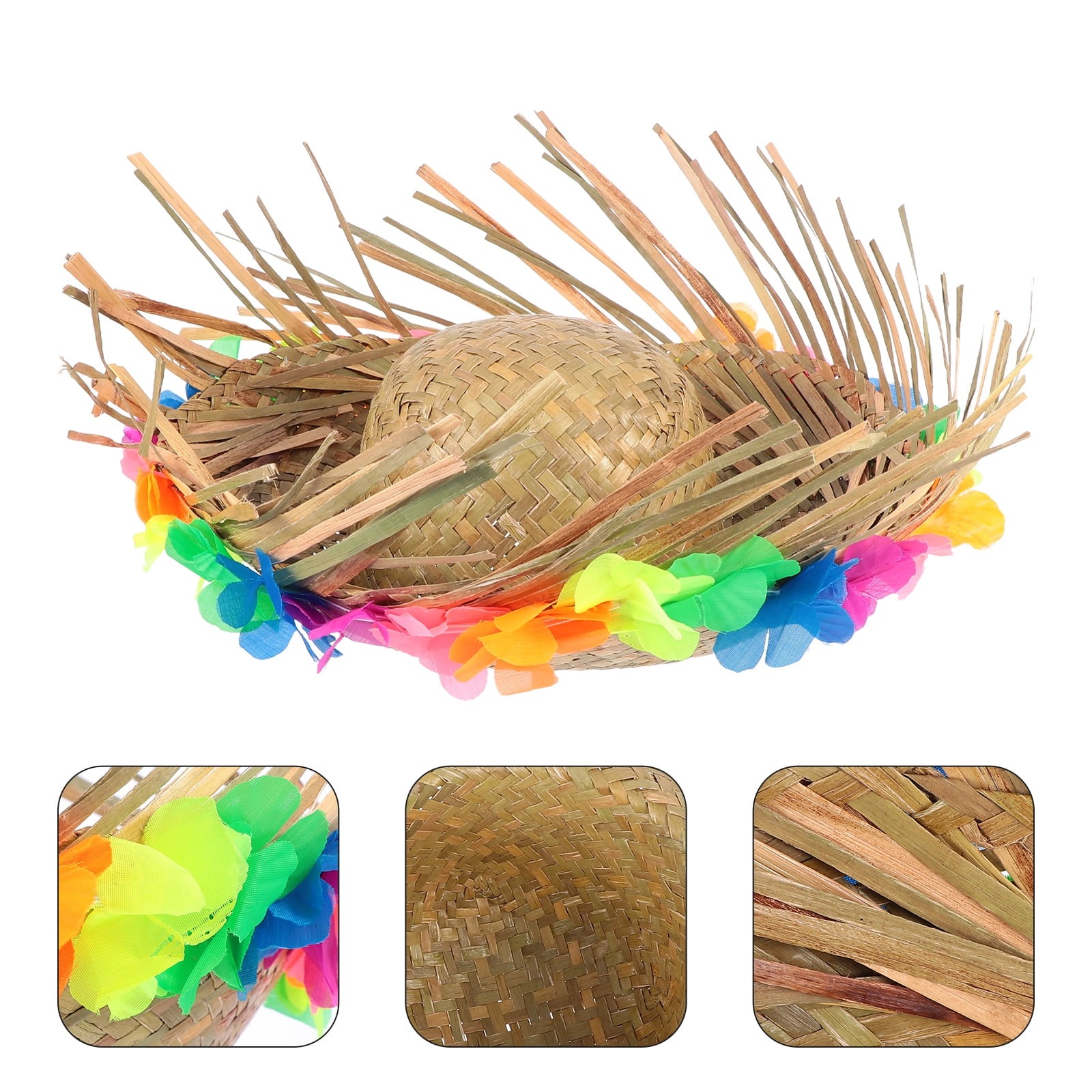 Naturel Renk Püsküllü Örme Hasır Hawaii Luau ha 13x36 cm - Görsel 3