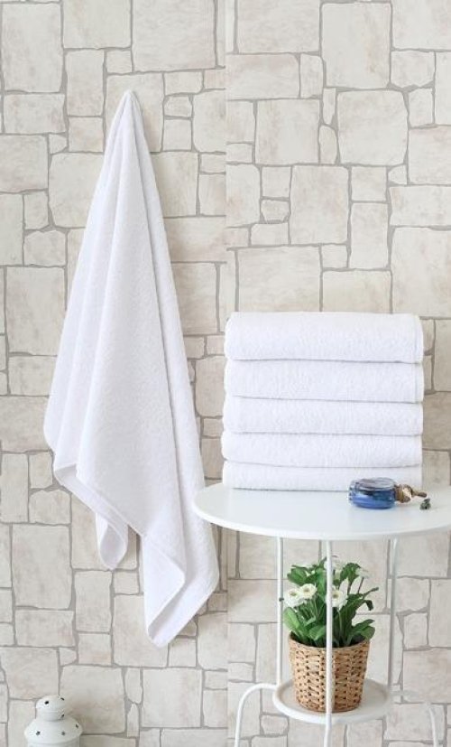 Otel Tipi 6'lı 70x140 Banyo Hlusu Beyaz