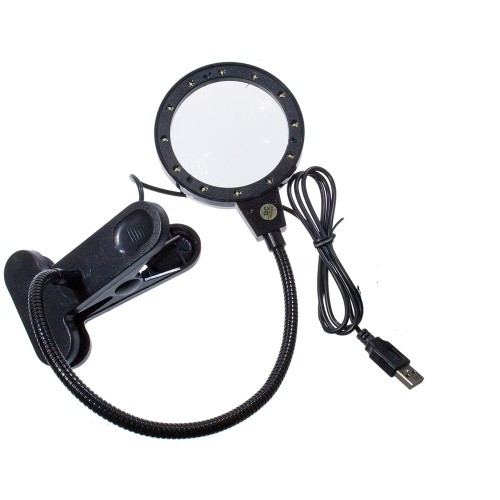 12 Led Clipsli Işıklı Büyüteç Işıklı Masa Lambası Çalışma Lambası - Görsel 5