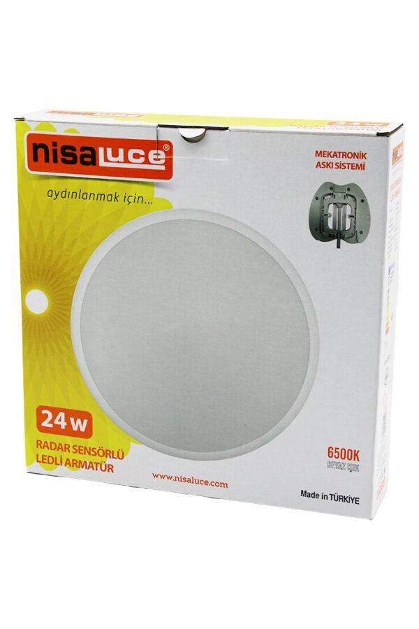NİSALUCE EAMP-106/B 24W  SENSÖRLÜ LEDLİ ARMATÜR BEYAZ ÇERÇEVE MEKATRONİK ASKI SİSTEMİ 6500K - 2160Lm