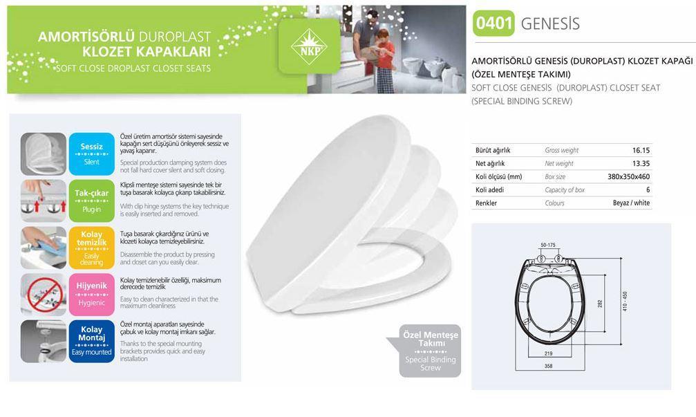 NKP Genesis Amortisörlü+Tak Çıkar Klozet Kapağı - Görsel 2