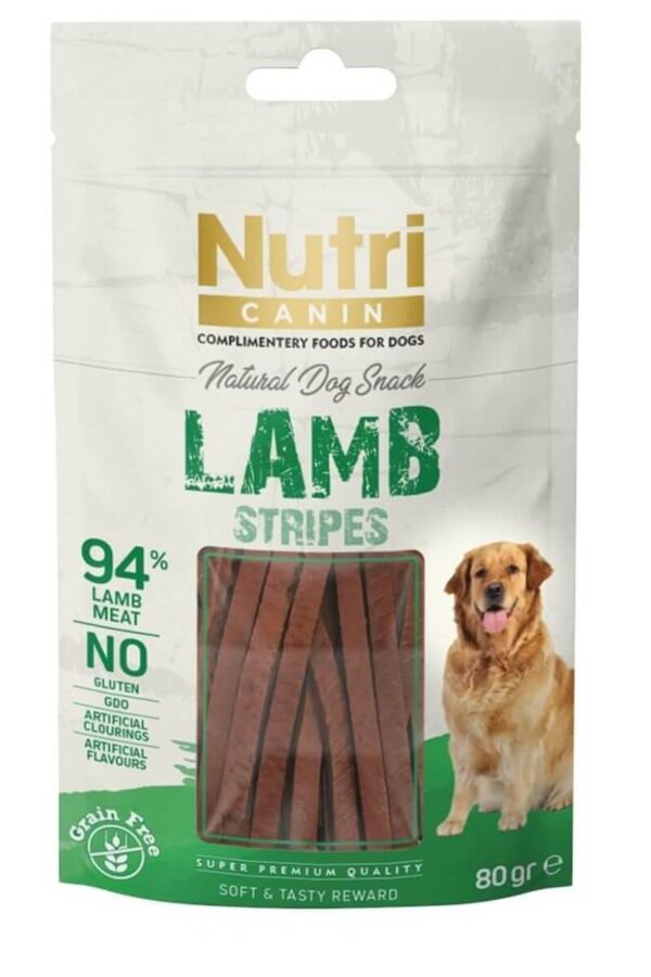 Nutri Canin Tahılsız Kuzulu Şeritler Köpek Ödül sı 80gr