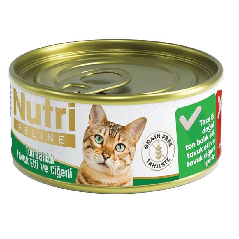 Nutri Feline Tahılsız Ton Tuk Ciğerli Kedi Konservesi 85 Gr