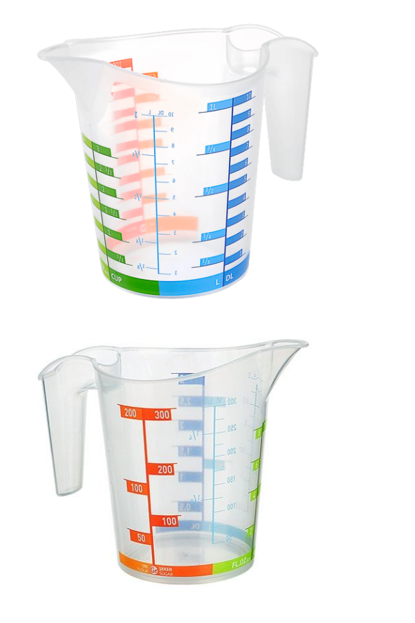 Ölçü Kabı Dereceli Renkli 1000 ML + 300 ML Set