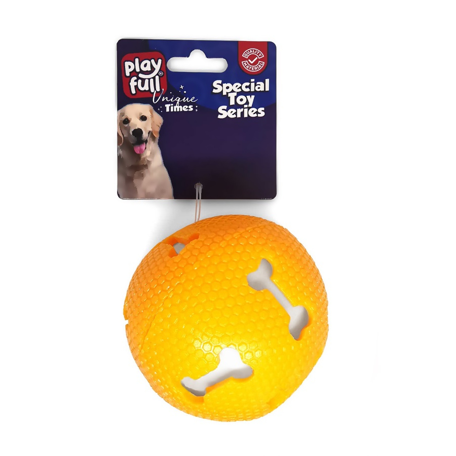 Işıklı Kemik Desenli Plastik Top Köpek Oyuncağı 7,5 Cm Tcu