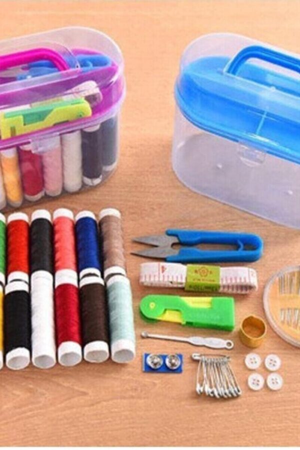 Özel Kutulu 40 Parça Mini Dikiş Seti Iğne Iplik çı Makas Mezura Yüzük
