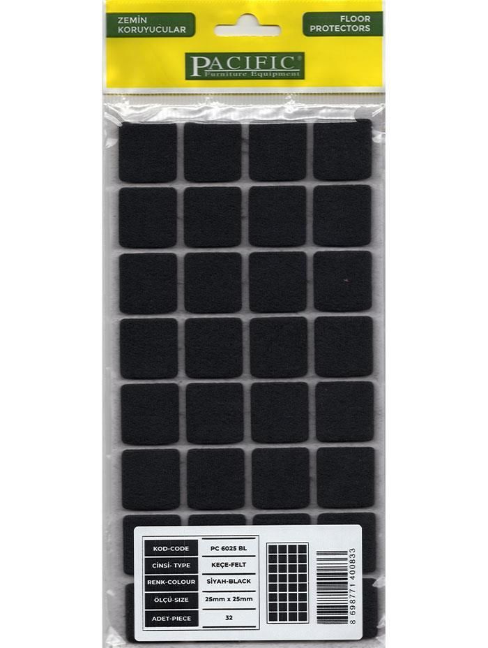 Pacific 6025 BL Yapışkanlı Keçe 25 mm X 25 mm Siyah - Görsel 2