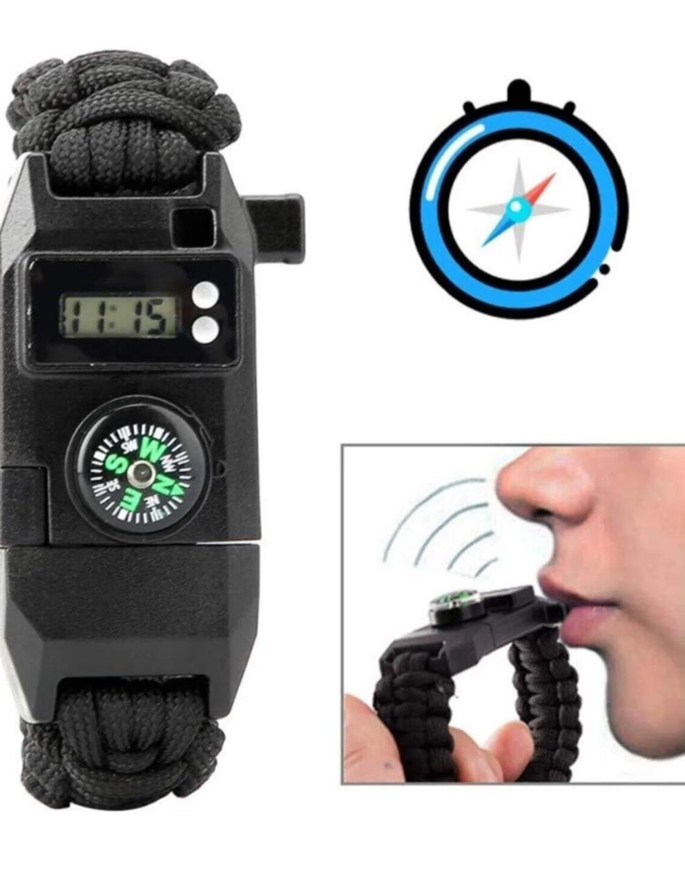 Paracord Dijital Saat Düdük Hayatta Kalma Kamp Bilekliği - Görsel 2