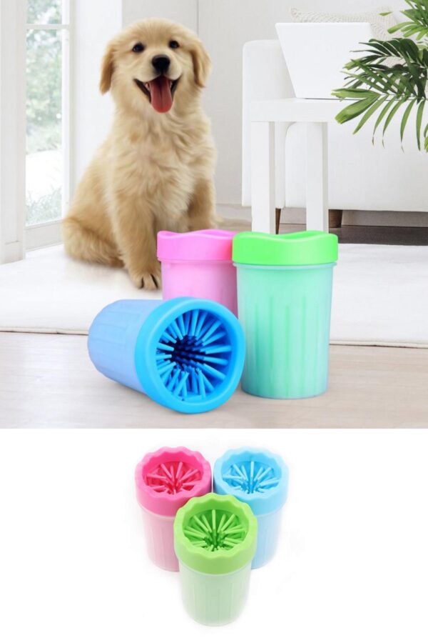 Pati Ayak Yı Kovası  Jel Fırçalı Kedi Köpek  (Küçük)