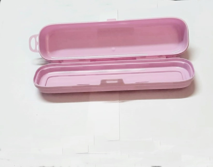 Pembe Multi Renkli Kapaklı mlik Kutusu -Çanta İçi Saklama - Diş Fırçası - Makyaj Fırçası Kutu - Görsel 3