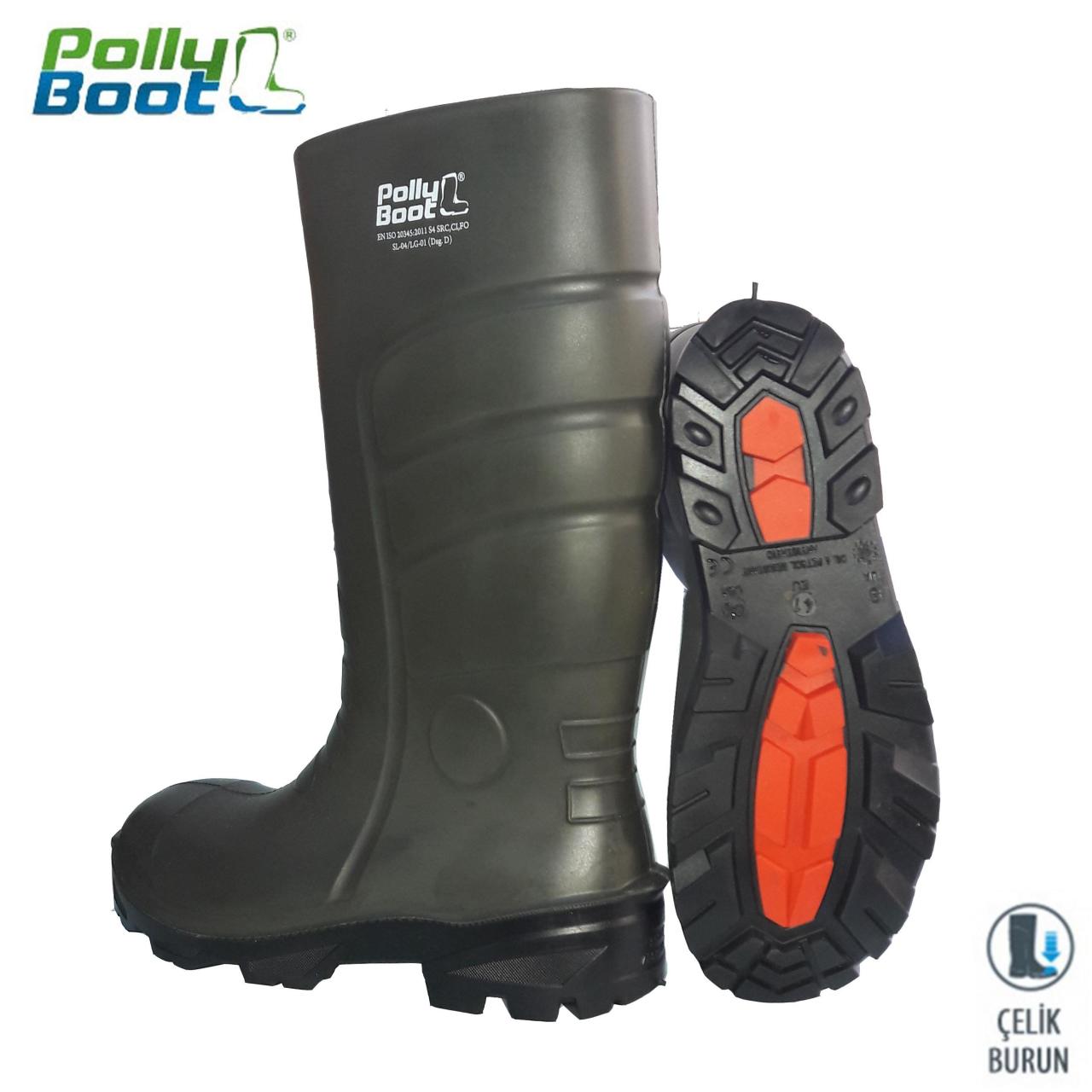 Pollyboot Vega 44 Numara Çelik Blu Çizme Poliüratan