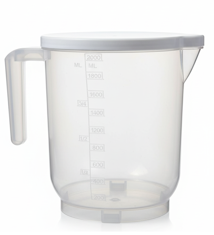Pratik Ölçü Kabı - 2 Litre Dereceli Şeffaf Hazne BPA Free - Görsel 2