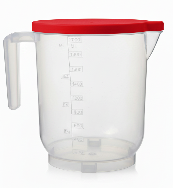 Pratik Ölçü Kabı - 2 Litre Dereceli Şeffaf Hazne BPA Free - Görsel 3