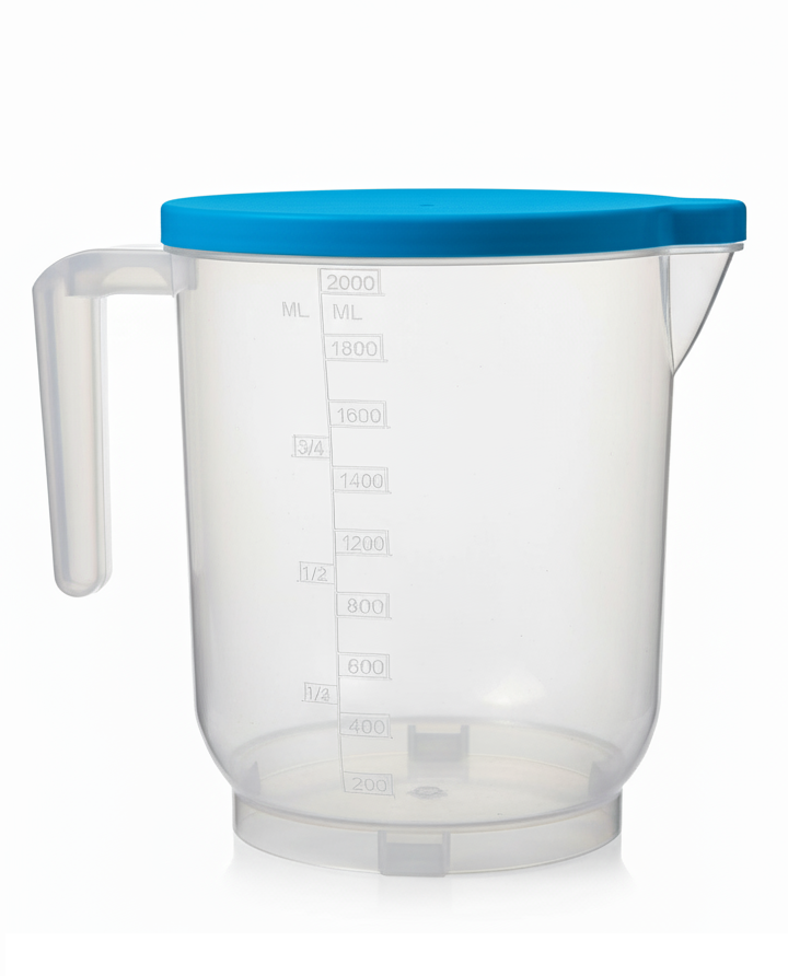 Pratik Ölçü Kabı - 2 Litre Dereceli Şeffaf Hazne BPA Free - Görsel 4