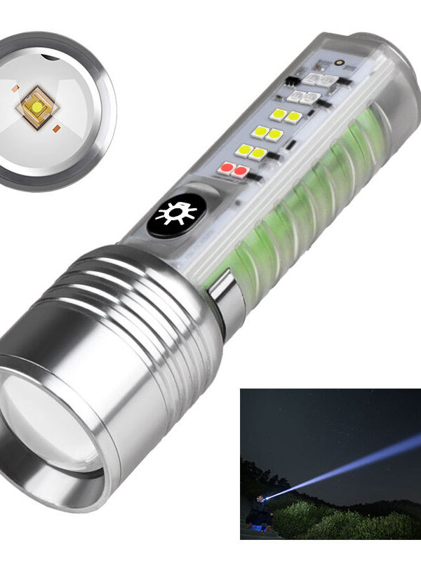 Profesyonel TG LED Güçlü 8 Modlu Type-C 1000 Lümen Polis Çakarlı Şarjlı