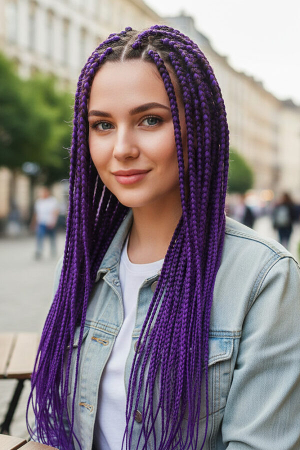 Afrika Örgüsü Ve Rasta İçin Sen  / Mor