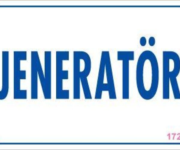 Jeneratör Uyarı Levhası 17,5x25 KOD:1722