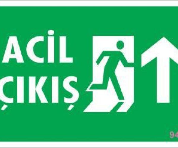 Acil Çıkış Uyarı Levhası 17,5x25 KOD:943