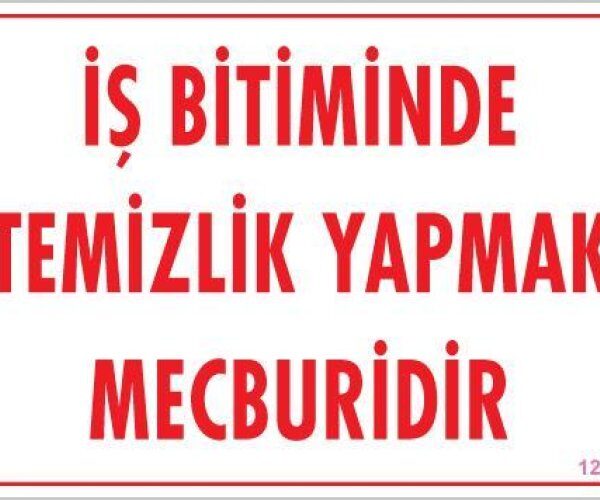 Temizlik Düzen Uyarı Levhası 25x35 KOD:1202