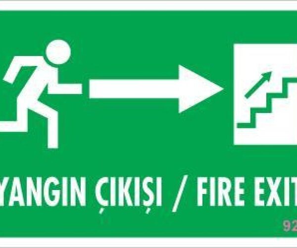 Yangın Çıkışı Uyarı Levhası 17,5x25 KOD:929