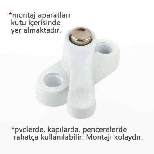 Pvc Kapı Pencere Emniyet Kilidi - Düğmeli Pimapen Kilidi - ÇELİK - Görsel 2