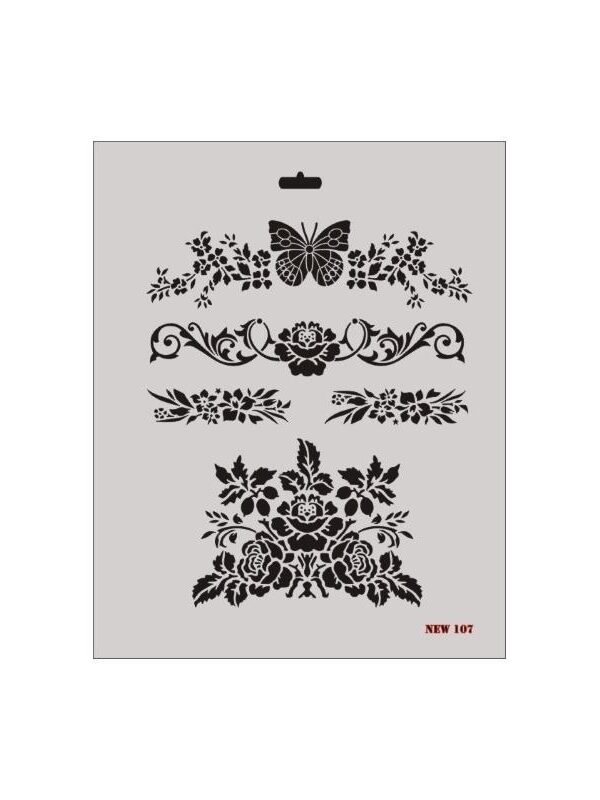 Rich New Seri N-107 Stencil 35x25 cm