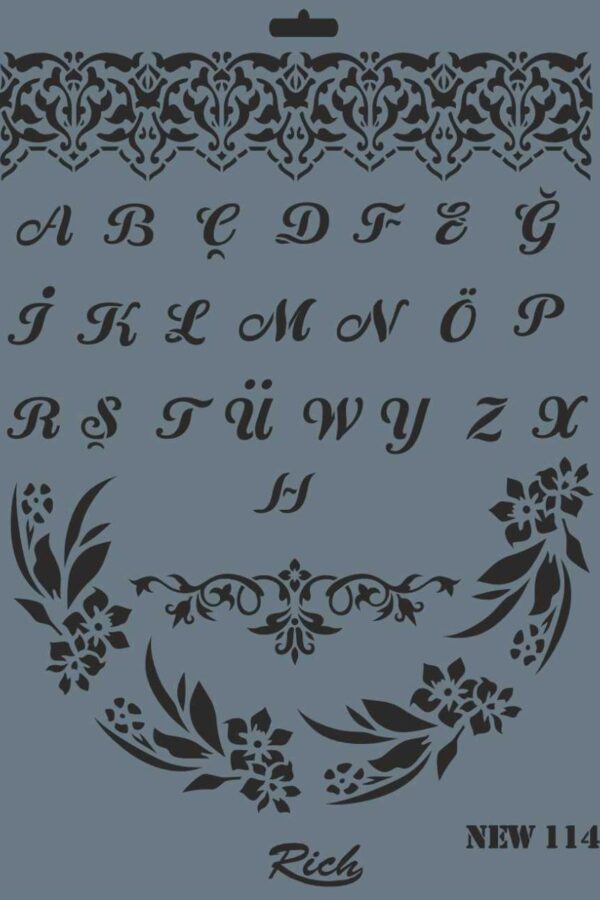Rich New Seri N-114 Stencil 35x25 cm