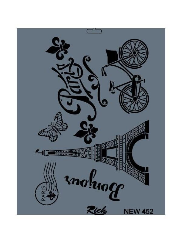 Rich New Seri N-452 Stencil 35x25 cm