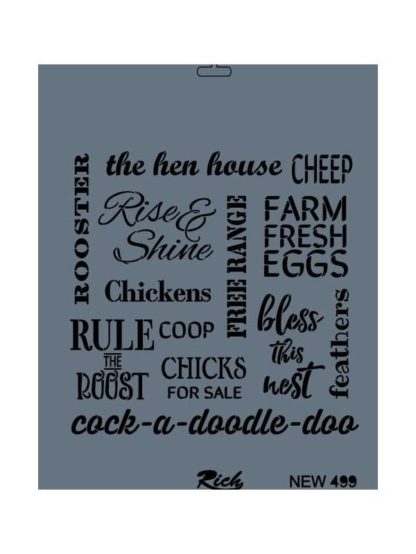 Rich New Seri N-499 Stencil 35x25 cm
