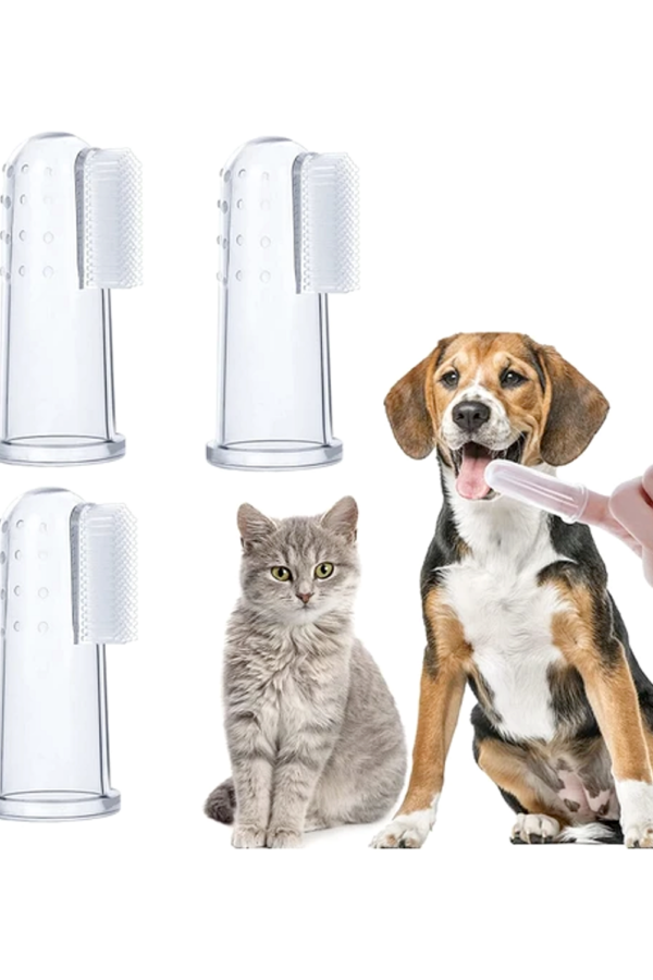 Kedi ve Köpek Parmak Diş Fırçası 5.5 cm Şeffaf