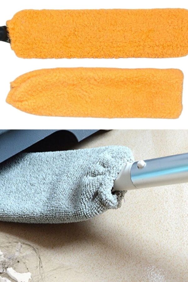 Saplı Mikrofiber Başlıklı Girintili Yüzey Temizleme Mopu Toz Alma Fırçası