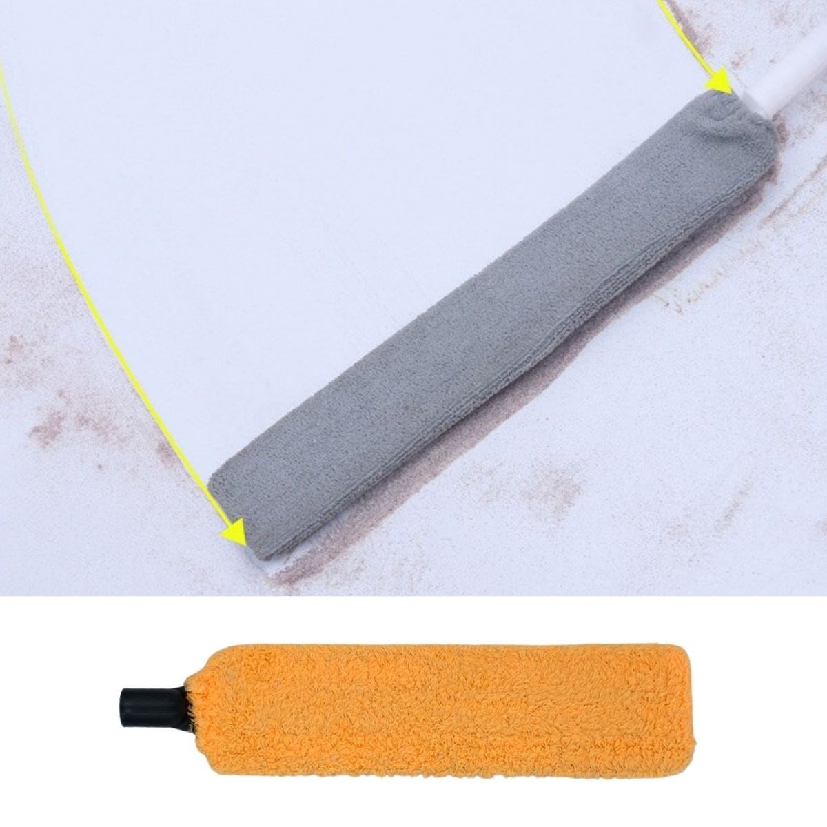 Saplı Mikrofiber Başlıklı Girintili Yüzey Temizleme Mopu Toz Alma Fırçası - Görsel 4