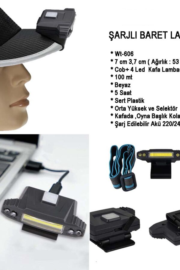 Şarjlı Baret Lambası Wt-606