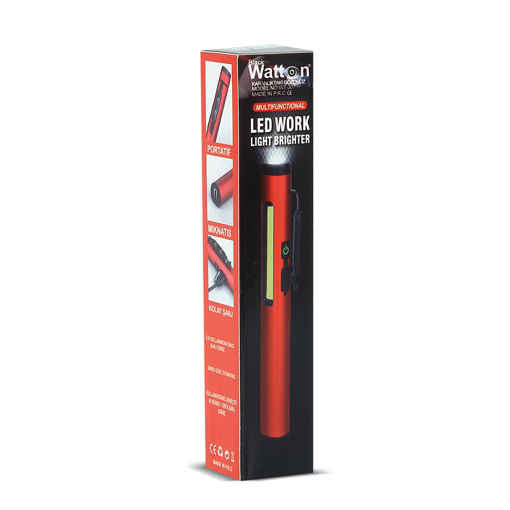 Şarjlı Mıknatıslı Çalışma Lambası Cep Feneri WT-307-S - Görsel 5