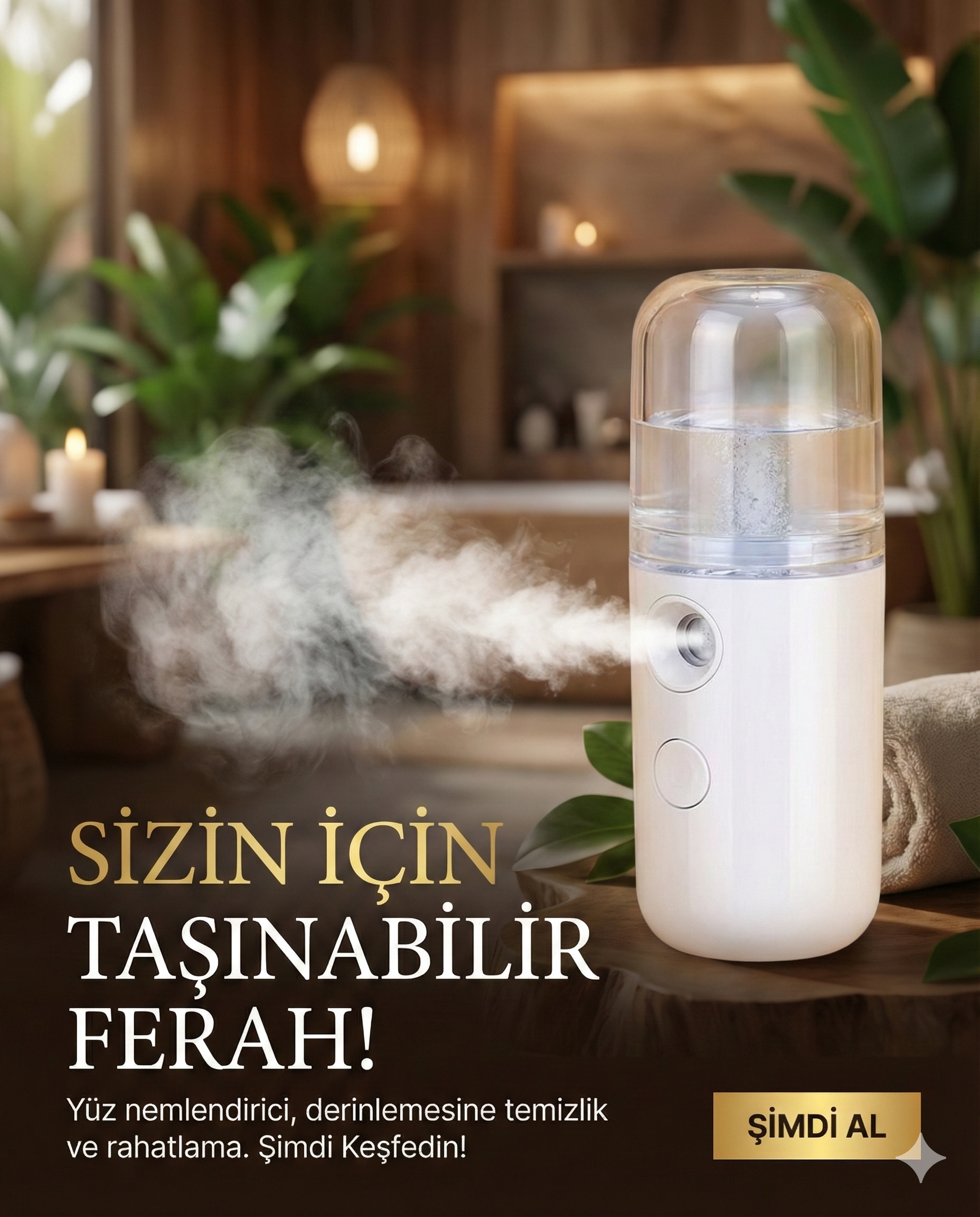 Şarjlı Mini Yüz Nemlendirici Dezenfektan Mist Sprayer - Görsel 5