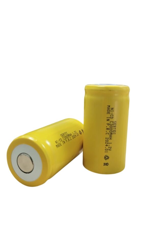Sertec - 1.2V 3000 Mah - C Orta Boy - Ni-CD Şarjlı Pil - (Başsız / Flat Head)
