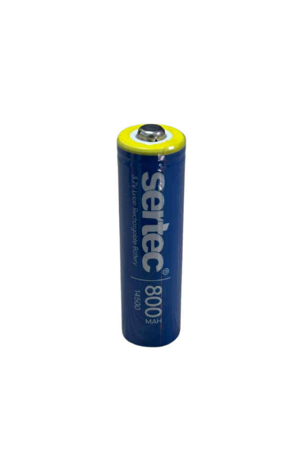 Sertec 3.7V Li-ion 14500 AA - 800 Mah 1C Şarjlı Pil (Başlı)