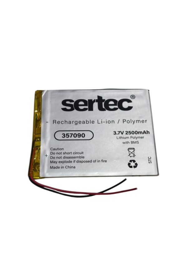 Sertec 357090 3.7V 2500 MAh Li-Polymer Pil (Devreli/1.5A)