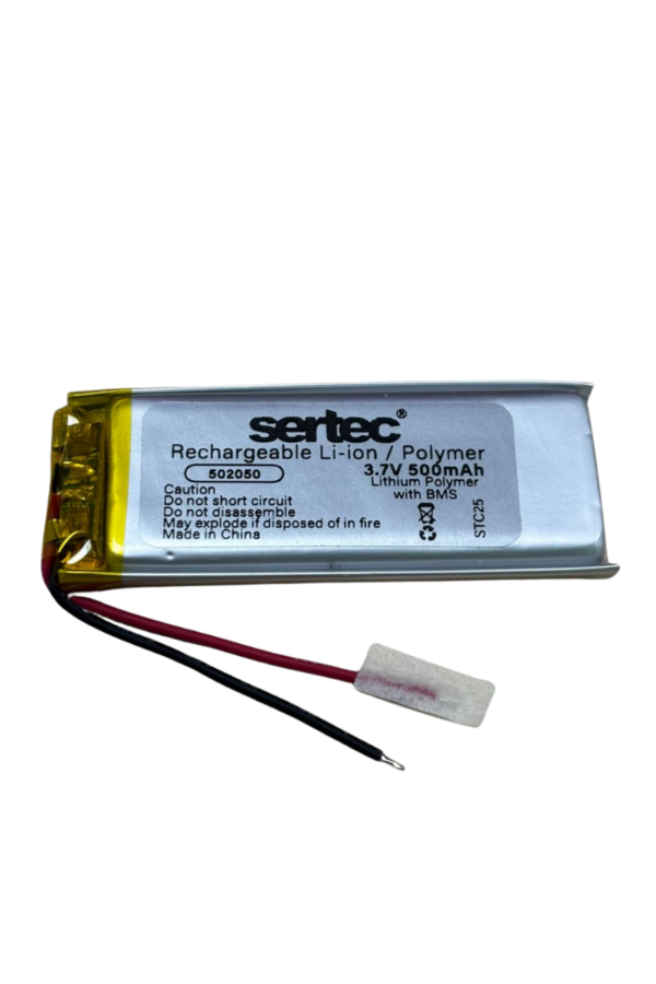 Sertec 502050 3.7V 500 MAh Li-Polymer Pil (Devreli/1.5A)