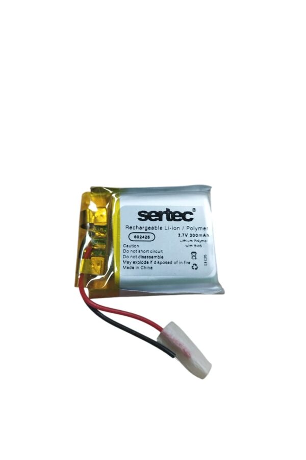 Sertec 602425 3.7V 300mAh Li-Polymer Pil (Devreli/1.5A)