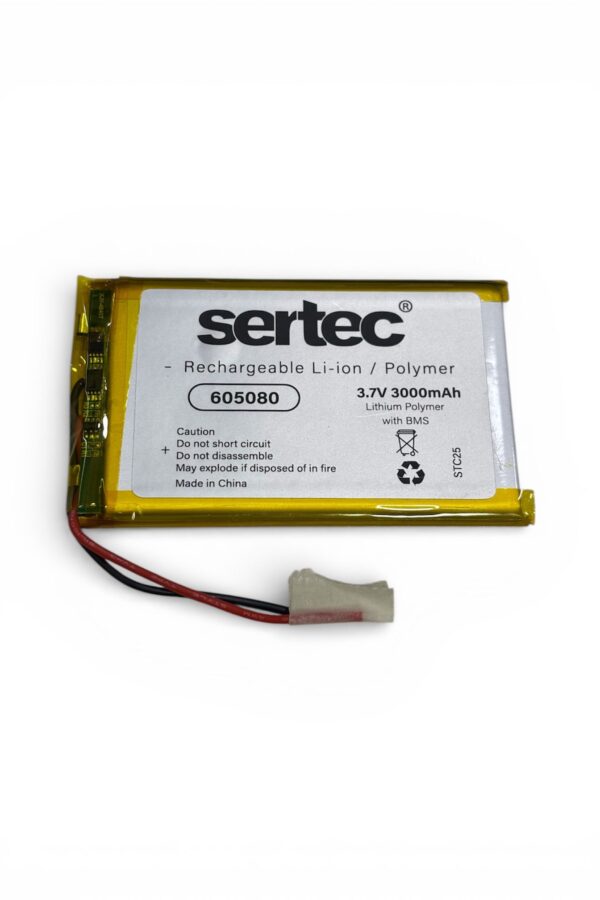 Sertec 605080 3.7V 3000 mAh Li-Polymer Pil (Devreli/1.5A)