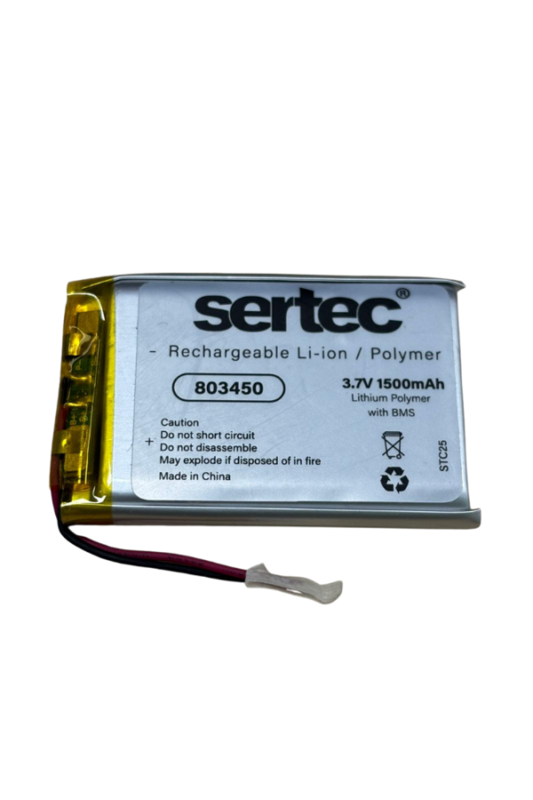 Sertec 803450 3.7V 1500mAh Li-Polymer Pil (Devreli/1.5A)