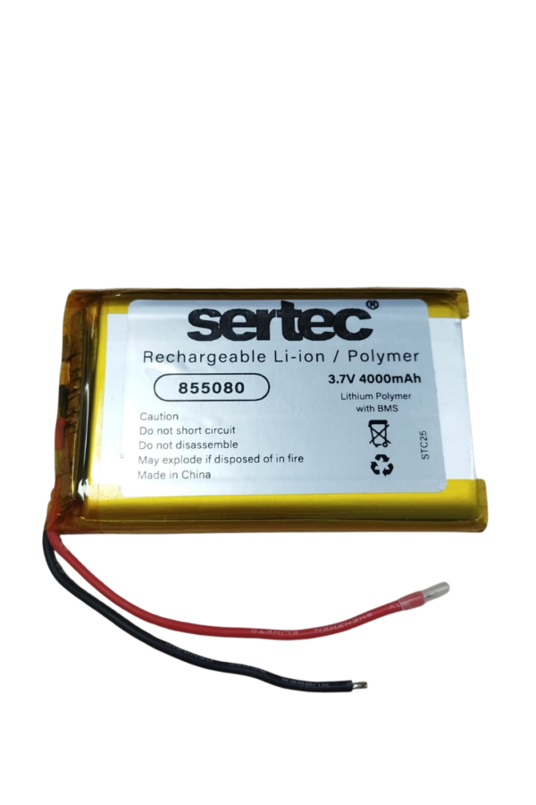 Sertec 855080 3.7V 4000mAh Li-Polymer Pil (Devreli/1.5A)
