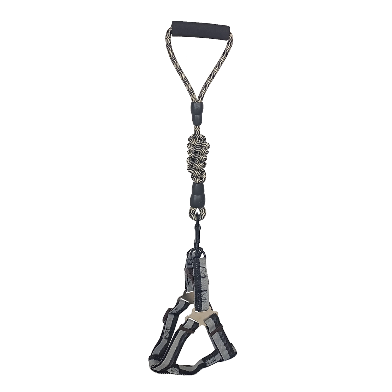 Köpek Göğüs Tasma Seti Daa Desenli 1.5 cm*35-48 cm Siyah-Beyaz