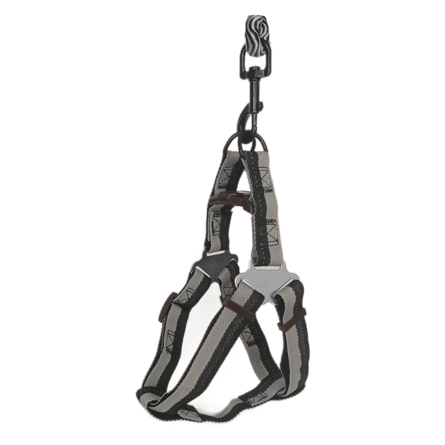 Köpek Göğüs Tasma Seti Daa Desenli 1.5 cm*35-48 cm Siyah-Beyaz - Görsel 6